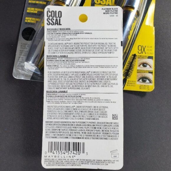 Maybelline Mascara New York Eyelash Colossal Platinum Black 238 Face Make Up - Picture 5 of 9